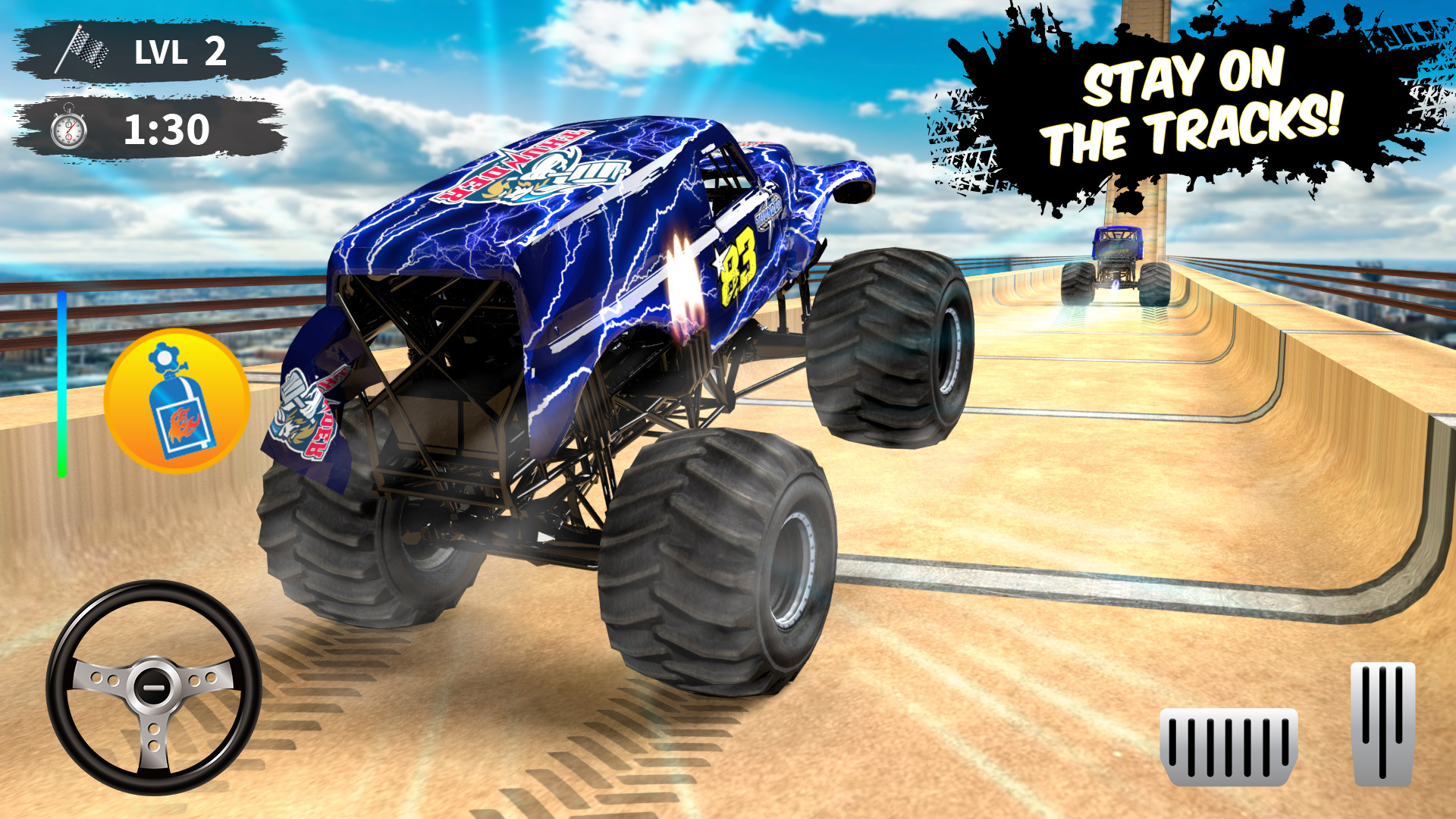 Fearless Army Monster Truck Stunts